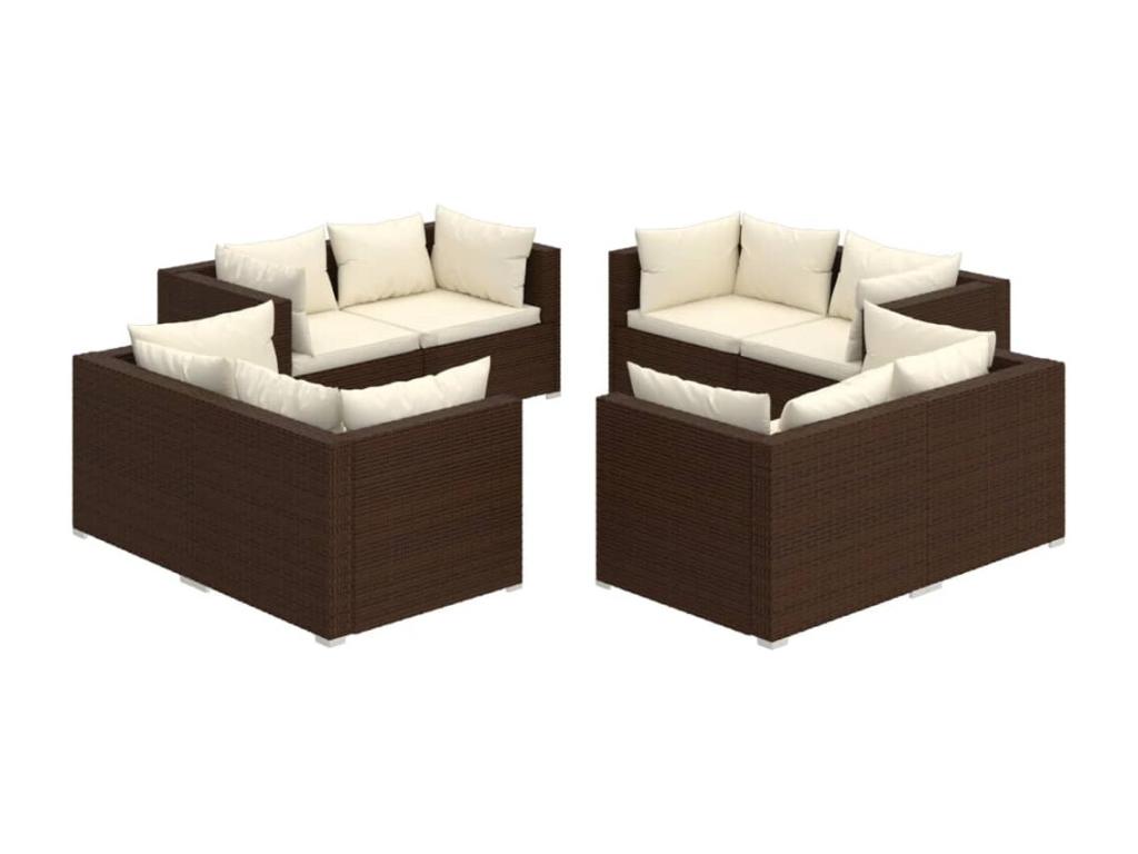 Brown Woven Resin Wicker Outdoor Furniture Set - dlz1766461137428