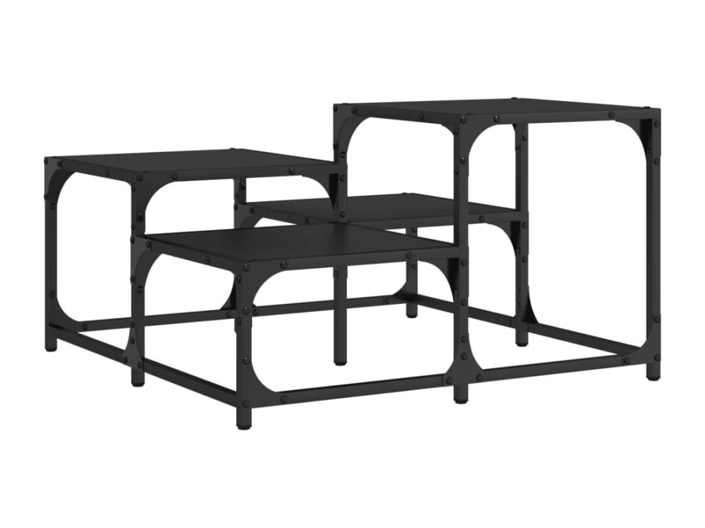 Black Engineered Wood Coffee Table, 68 x 68 x 40 cm