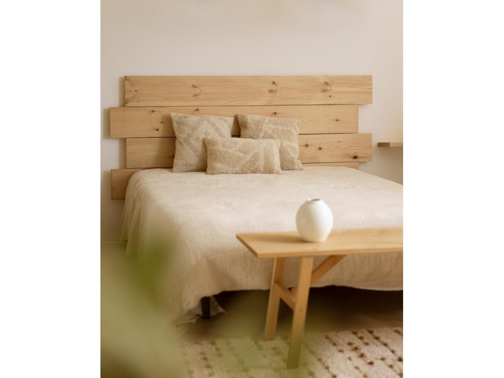 Brown Pine Wood Bed, 200 x 80 cm