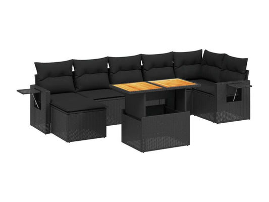 Black Woven Resin Wicker Outdoor Furniture Set - dlz1766461020154