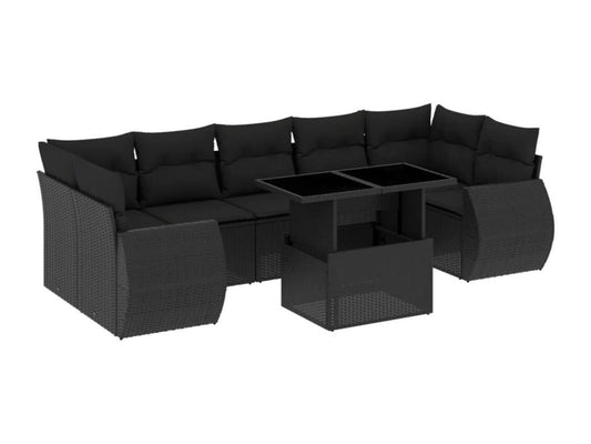 Black Woven Resin Wicker Outdoor Furniture Set - dlz1766461750591