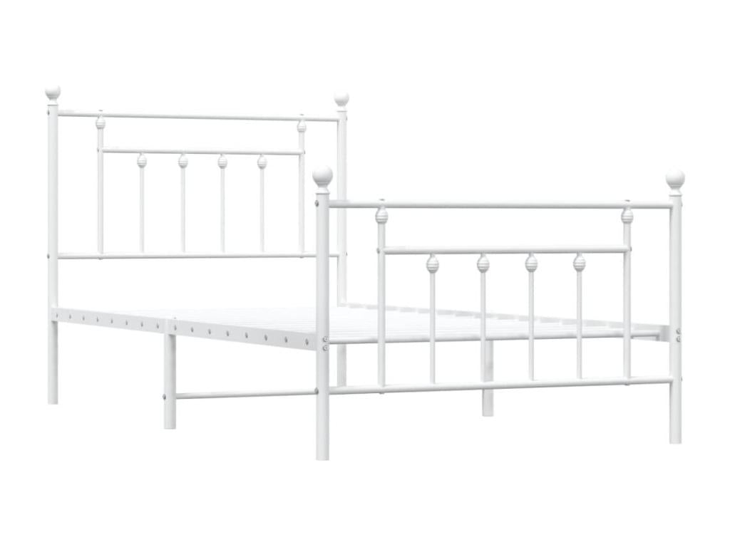 White Metal Bed Frame, 100 x 190 cm