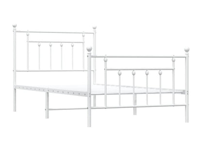 White Metal Bed Frame, 100 x 190 cm