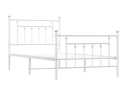 White Metal Bed Frame, 100 x 190 cm