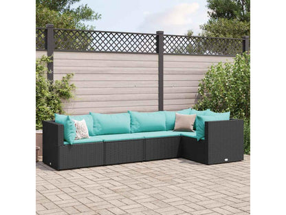 Black Woven Resin Wicker Outdoor Furniture Set - dlz1766461633651