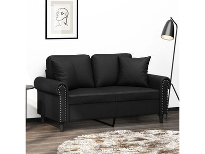 Black Faux Leather Sofa