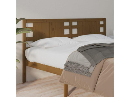Brown Solid Wood Bed, 126 x 4 x 100 cm
