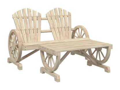 Brown Pine Wood Outdoor Furniture Set - dlz1766461736522