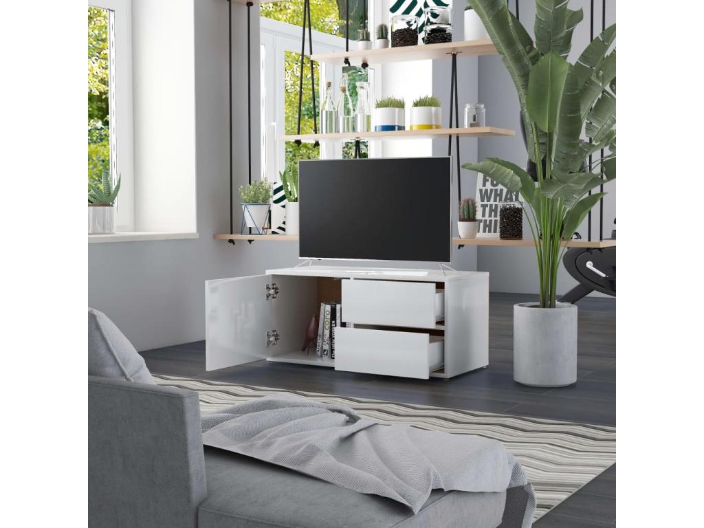 White TV Stand, 80 x 34 x 36 cm