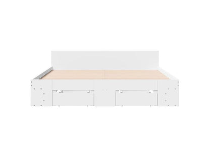 White Engineered Wood Bed Frame, 140 x 200 cm