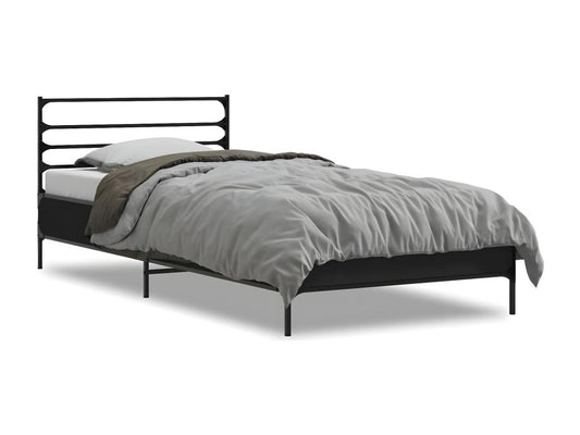 Black Engineered Wood Bed Frame, 100 x 200 cm