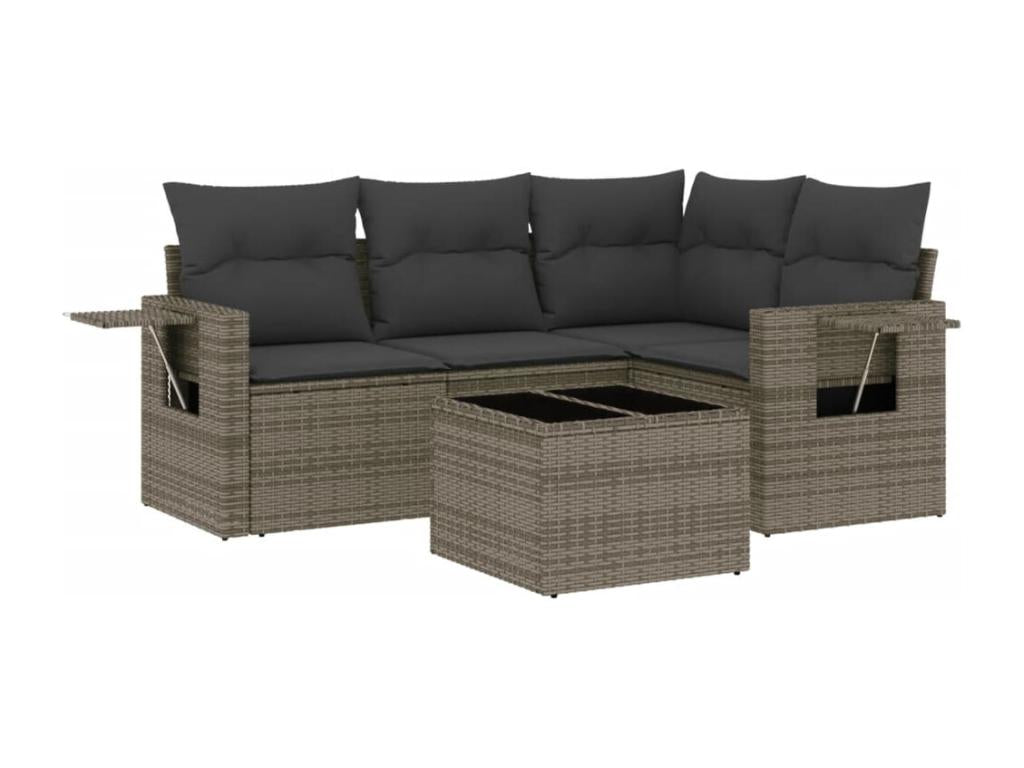 Gray Woven Resin Wicker Outdoor Furniture Set - dlz1766461437951