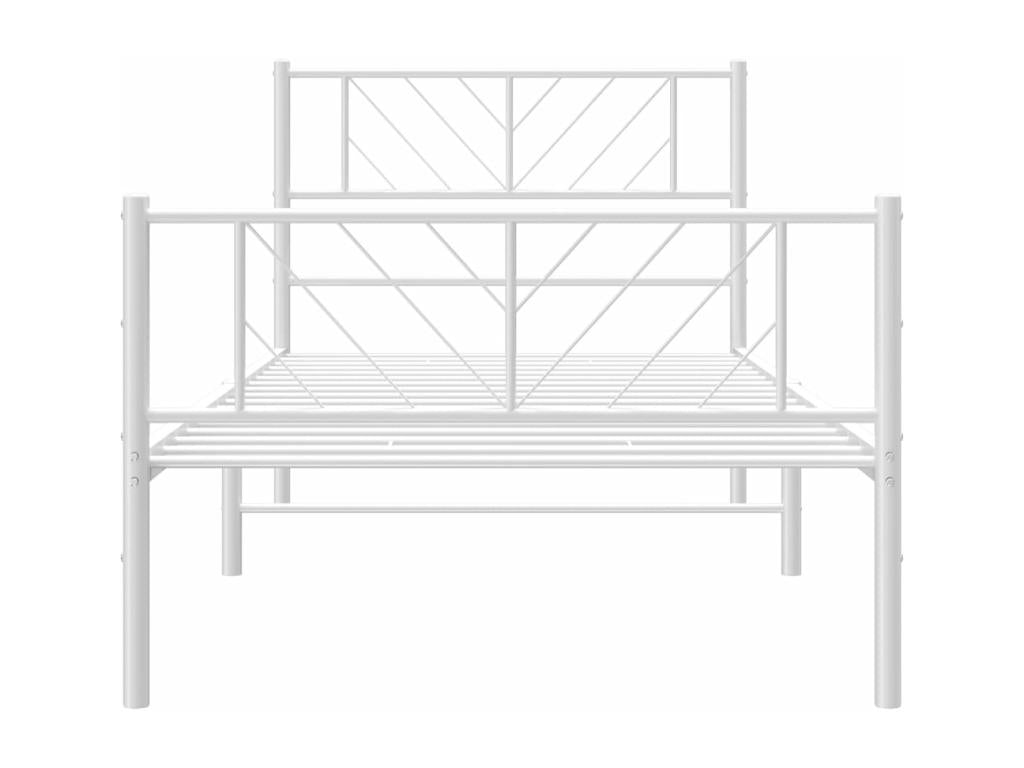 White Metal Bed Frame, 100 x 190 cm - dlz1766461478117
