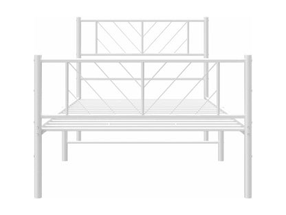 White Metal Bed Frame, 100 x 190 cm - dlz1766461478117