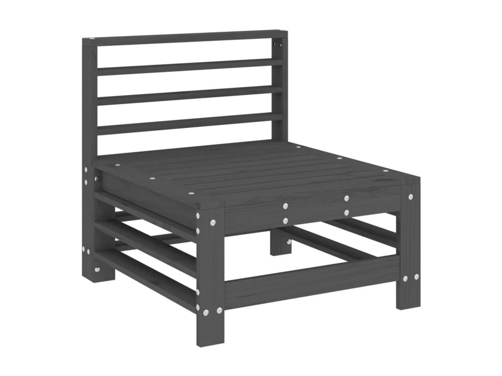 Gray Solid Wood Outdoor Furniture Set