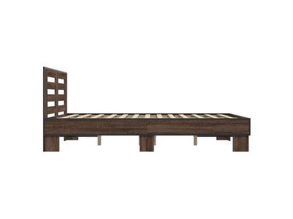 Brown Engineered Wood Bed Frame, 140 x 190 cm