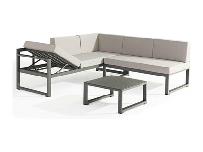 Gray Fabric Outdoor Furniture Set