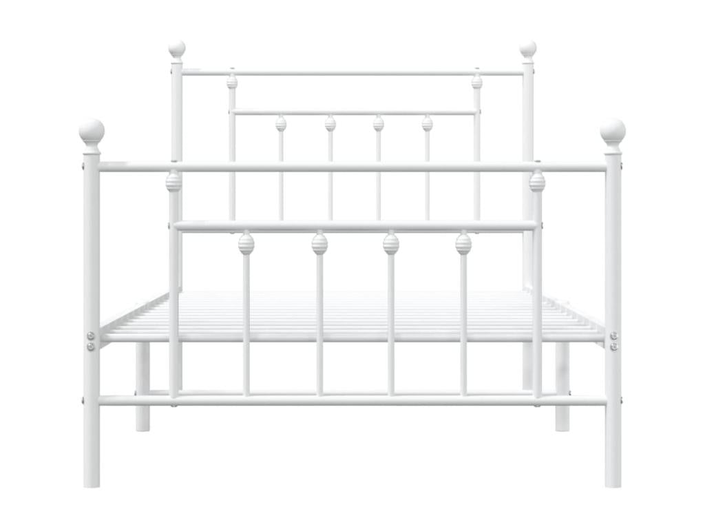 White Metal Bed Frame, 100 x 190 cm