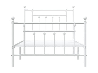 White Metal Bed Frame, 100 x 190 cm