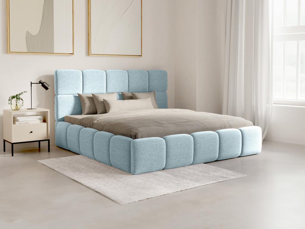 Blue Fabric Bed, 140 x 190 cm