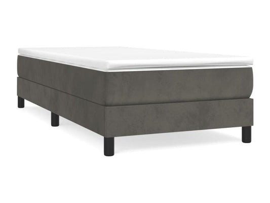 Gray Velvet Bed, 100 x 200 cm