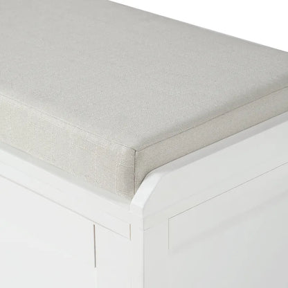 19.3 in.H X 46.85 in.W X 15.35 in.D Wood Storage Bench with Cabinets