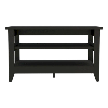 FM Furniture Vilna Storage Bench with 2 Open Shelves and 4 Legs