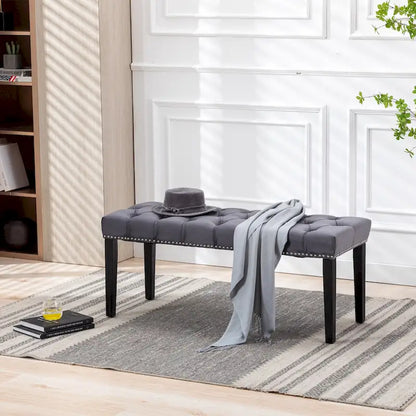 Upholstered Tufted Bench Ottoman Accent Bench
