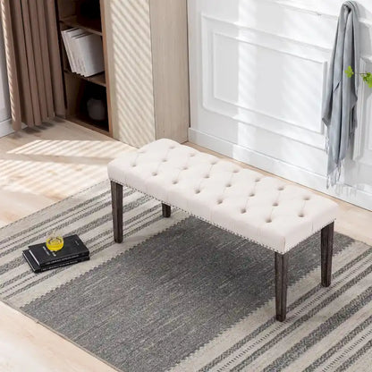 Upholstered Tufted Bench Ottoman Accent Bench