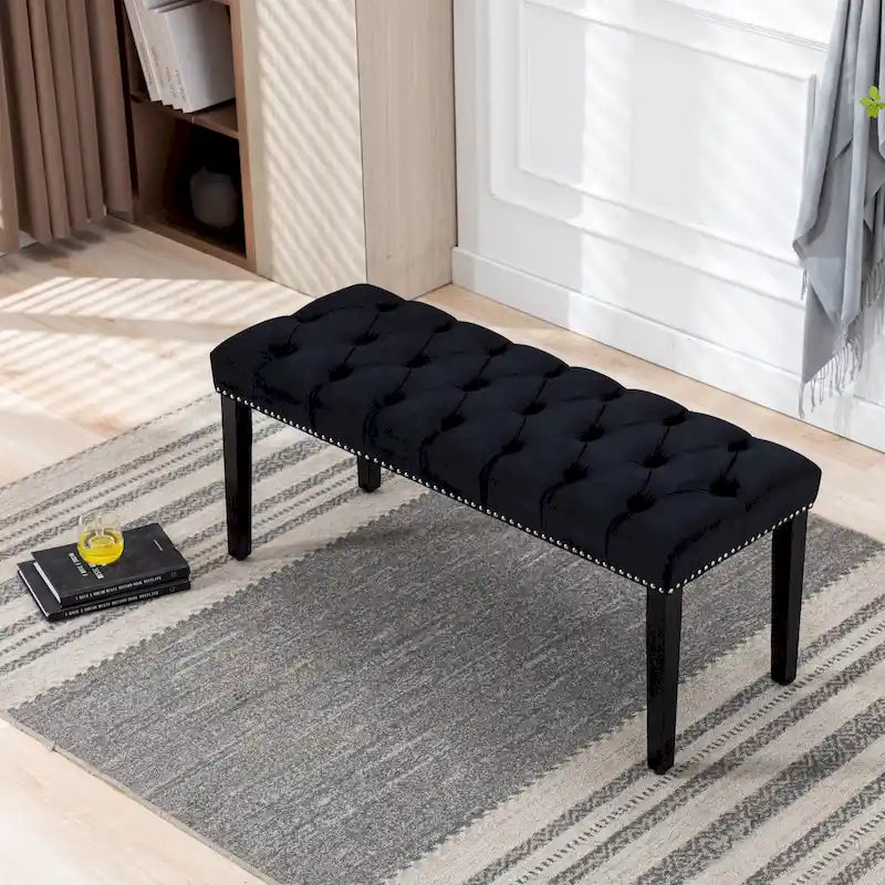 Upholstered Tufted Bench Ottoman Accent Bench