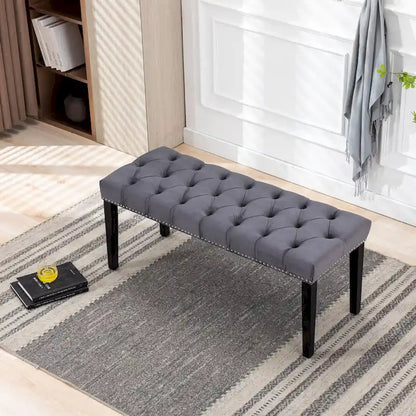 Upholstered Tufted Bench Ottoman Accent Bench