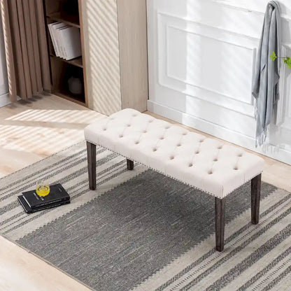 Upholstered Tufted Bench Ottoman Accent Bench