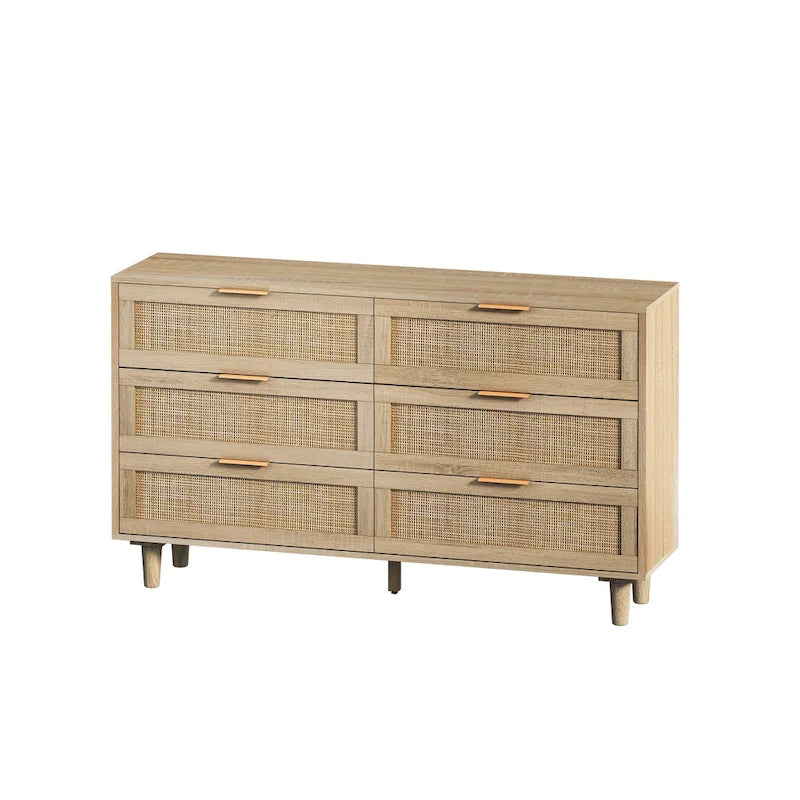51.186-Drawers Rattan Storage Cabinet for Bedroom,Living Room