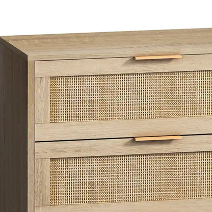 51.186-Drawers Rattan Storage Cabinet for Bedroom,Living Room