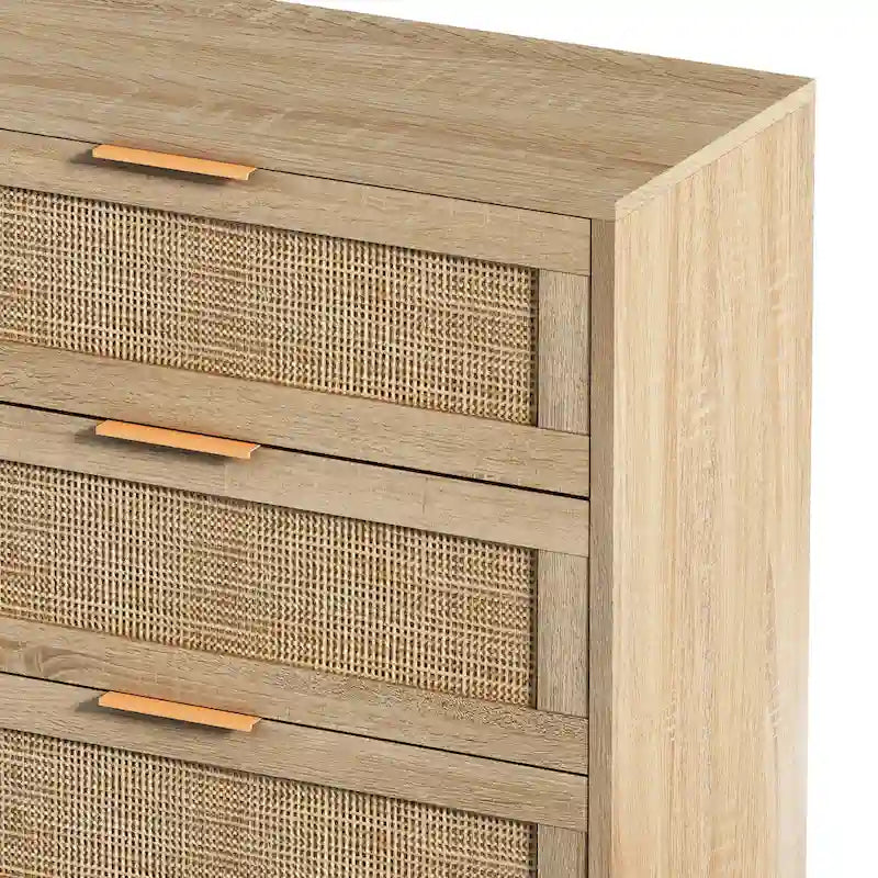 51.186-Drawers Rattan Storage Cabinet for Bedroom,Living Room
