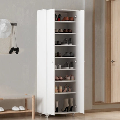 23.6 W 70.9High Shoe Cabinet, 8 Floors, Three Adjustable Boards