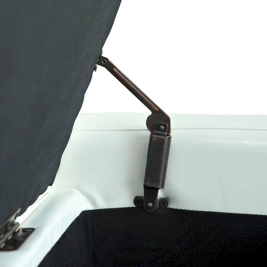 Porch & Den Pickard White Faux Leather Storage Ottoman Bench