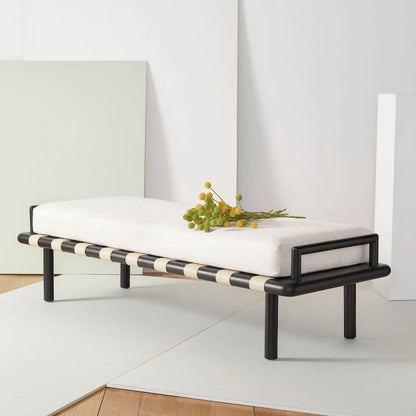 SAFAVIEH Couture Constantine Teak Cushion Bench - 70 W x 25.7 L x 18.5 H