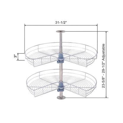 Dowell Lazy Susan 32 Diameter - 270 Degree Double Rack Stainless Steel