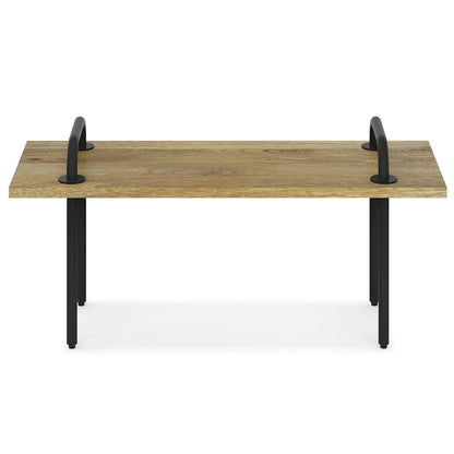 WYNDENHALL Sera SOLID MANGO WOOD 42 inch Wide Industrial Entryway Bench in Natural - 42 Inches wide