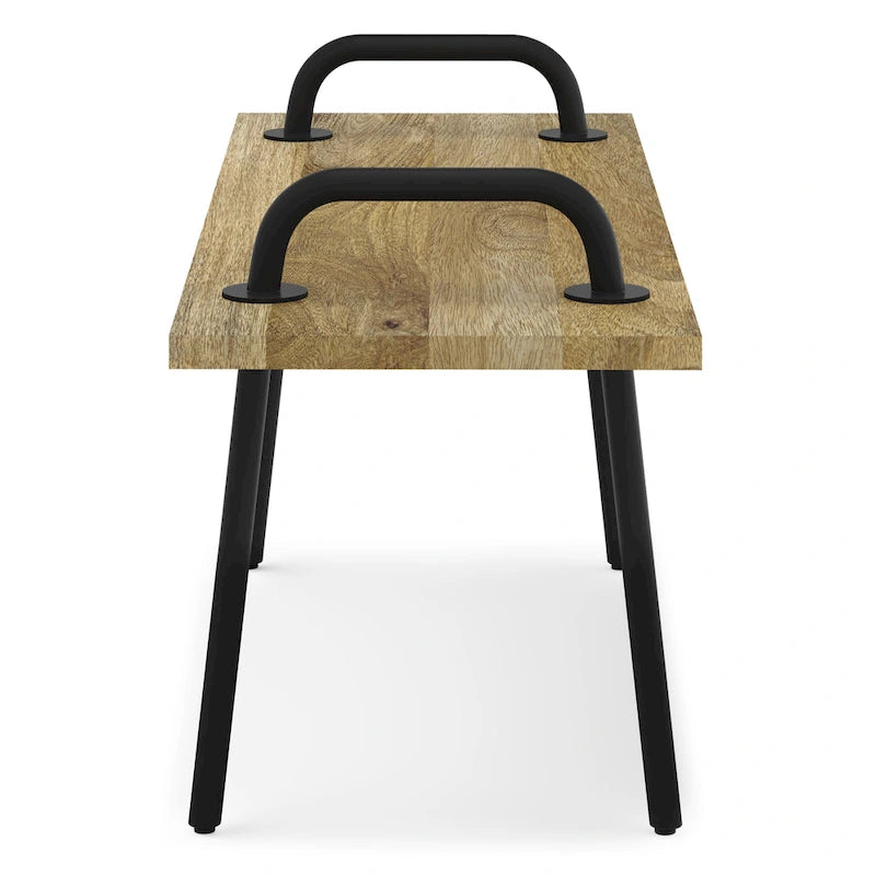 WYNDENHALL Sera SOLID MANGO WOOD 42 inch Wide Industrial Entryway Bench in Natural - 42 Inches wide