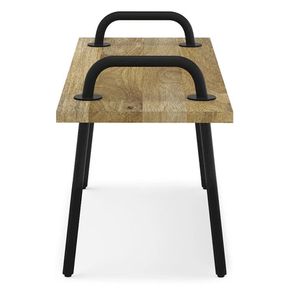 WYNDENHALL Sera SOLID MANGO WOOD 42 inch Wide Industrial Entryway Bench in Natural - 42 Inches wide