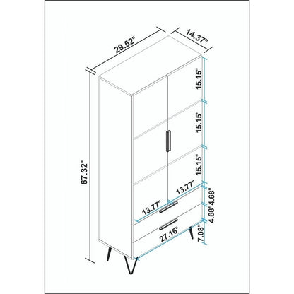 Beekman 67.32 Tall Cabinet with 6 Shelves