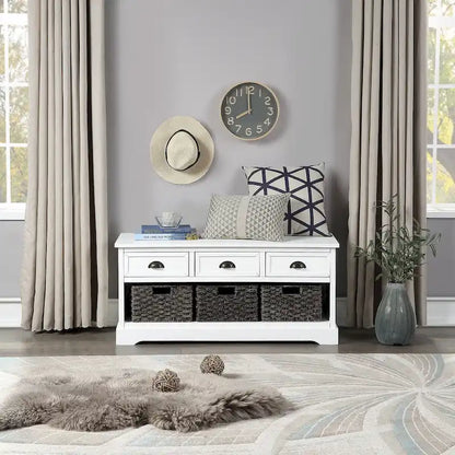 homes collection wood storage bench