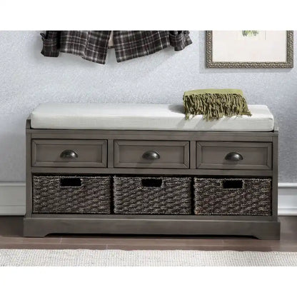homes collection wood storage bench