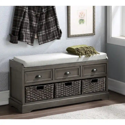 homes collection wood storage bench