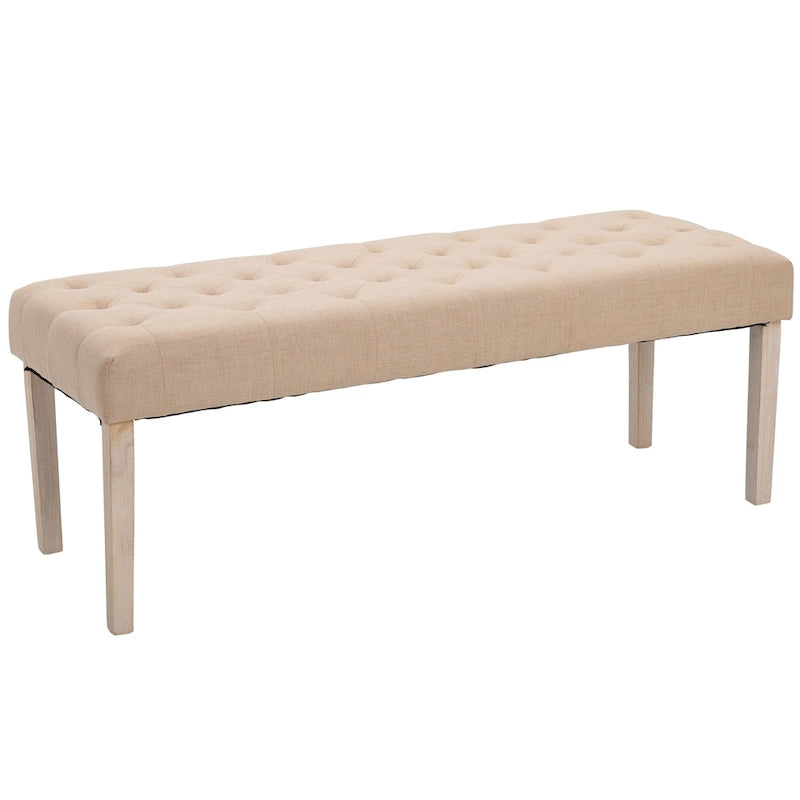 HOMCOM SimpleTufted Upholstered Ottoman Accent Bench with Soft Comfortable Cushion & Fashionable Modern Design