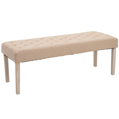 HOMCOM SimpleTufted Upholstered Ottoman Accent Bench with Soft Comfortable Cushion & Fashionable Modern Design