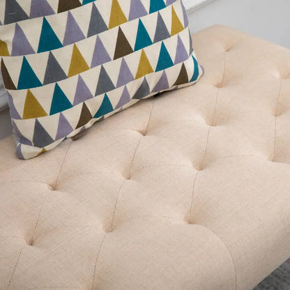 HOMCOM SimpleTufted Upholstered Ottoman Accent Bench with Soft Comfortable Cushion & Fashionable Modern Design