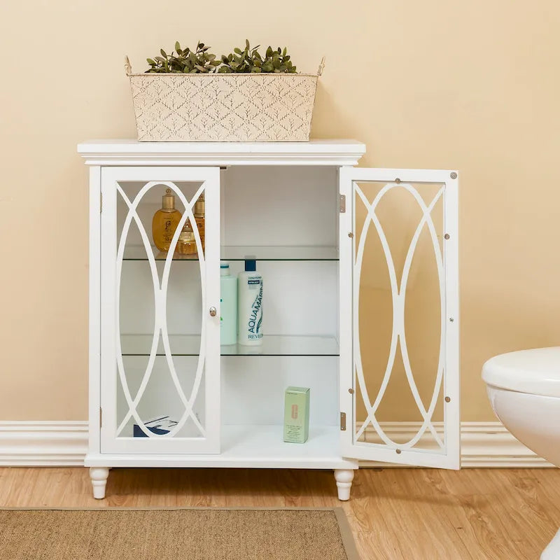 Teamson Home Florence 25.98 x 32.01 Floor Cabinet, White - 26L x 12.5W x 32H